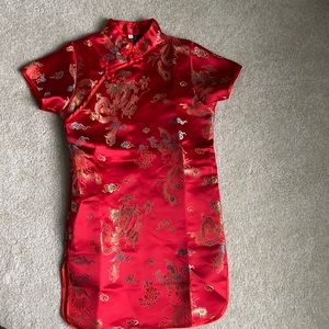 Beautiful red never worn kimono dress for kids